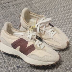 New Balance Cream and Burgundy Sneakers